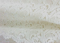 Scallop Antique Cotton Bridal Lace Fabric , Water Soluble Flower Lace Fabric For Clothing