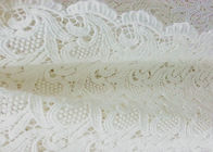 Scallop Antique Cotton Bridal Lace Fabric , Water Soluble Flower Lace Fabric For Clothing