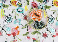 Beautiful Polyester Flower Embroidered Net Lace Fabric 3d Flower Apparel Fabric