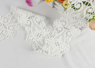 100% Cotton Water Soluble Double Edged Scalloped Lace Fabric Enviormental Friendly