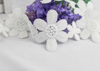 Vintage Flower Chemical Cotton Lace Trim , Crocheted Lace Ribbon For Girl's Dress