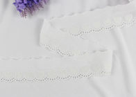 Cotton White Embroidered Lace Trim For Spring Girl's Sock With Scalloped Edge
