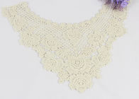 Cotton Hollow Water Soluble Lace Neckline Applique Trim With Rose And Sakura Design