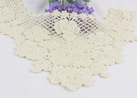 Cotton Hollow Water Soluble Lace Neckline Applique Trim With Rose And Sakura Design