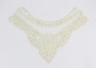 Off White Guipure Floral Rose Lace Neck Collar Applique With Cotton And Nylon Mesh