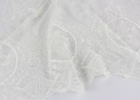African French White Embroidered Lace Fabric Bridal Mesh Fabric For Party Dresses