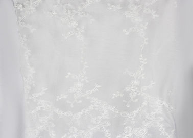 African French White Embroidered Lace Fabric Bridal Mesh Fabric For Party Dresses