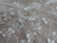Embroidery Lace Cotton Flower Nylon Mesh Wedding Bridal Dress Fabric 49.21'' Width