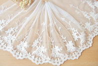16CM White Elastic Floral Nylon Mesh Lace Ribbon Trim For Wedding Dress Sewing
