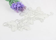 Flower Embroidered Collar Lace Applique Patches For Silver Lace Wedding Dresses
