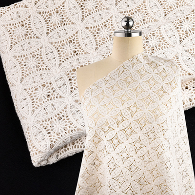 White Embroidery Delicate Cotton Flower Car Bone Border Lace Trim For Wedding Dress