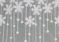 51 Inches Ivory Flower Embroidered Mesh Lace Fabric For French Wedding Dresses