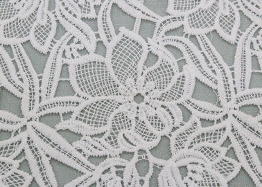 Water Soluble Embroidered Polyester Lace Fabric With Floral Lace For Dress Designer