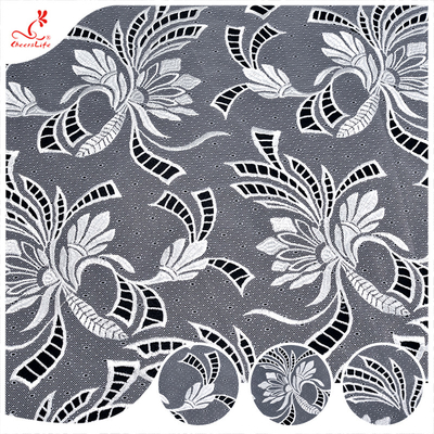 Factory price chemical polyester embroidery guipure water-soluble lace fabric