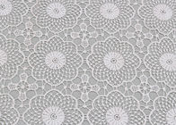 White Water Soluble Lace , Embroidered Guipure Venice Lace Fabric For Bridal Dress