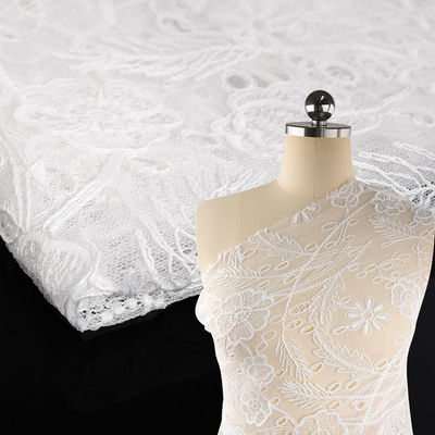 Wedding Lace Dress Fabric Bridal Floral Embroidery Tulle Lace Lace Trim 2024