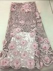 Floral Multi Colored Lace Fabric Beaded Embroidered Mesh Fabric For Fashion Show