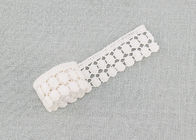White Guipure Embroidered Lace Trim Organic Swiss Cotton Lace Trim For Camisole