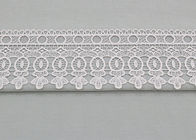 Vintage White Floral Venice Lace Trim For Clothing / Wide Bridal Wedding Lace Fabric