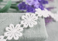 DTM Color Cotton Lace Edging Dyeing With Smooth Pattern / Embroidered Flower Appliques
