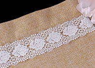 White Double Waves Edge Chemical Guipure Lace Trim With Scalloped Lace Borders