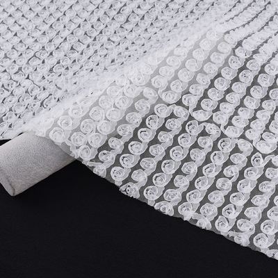 White Rose Flower Embroidery Lace Fabric Suitable For All Kinds Of Clothing Fabrics Support Custom