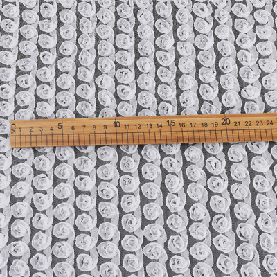 White Rose Flower Embroidery Lace Fabric Suitable For All Kinds Of Clothing Fabrics Support Custom
