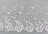 19 CM Floral Embroidered Lace Trim With Scallop Edge For Dress By OEKO - TEX