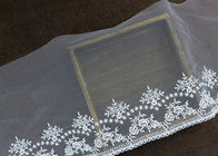 Vintage Embroidered Floral Nylon Mesh Lace Trim Gauze Tulle For Dresses Borders