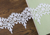 Wedding Guipure Polyester Lace Trim Azo Free DTM Dyeing Color For Bridal Dress