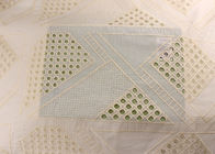 Allover Embroidered Eyelet Cotton Lace Fabric For Wedding Dresses With Hollowed Circle