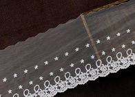 Floral Embroidery Nylon Lace Trim With Cotton Fiber For Bridal Dress Ribbon