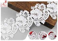 6CM Fancy Water Soluble Chemical Lace Trim With Heavy Embroidery SGS Verified