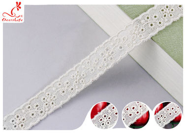 Fashion Embroidered Floral Cotton Eyelet Lace Trim For Nighty Trade Assurance