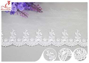 Sri Lanka Embroidery Floral Nylon Lace Trim With Cotton Material Customized