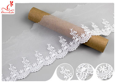 Sri Lanka Embroidery Floral Nylon Lace Trim With Cotton Material Customized