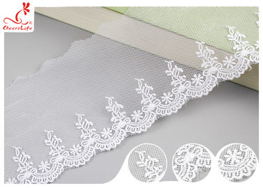 Sri Lanka Embroidery Floral Nylon Lace Trim With Cotton Material Customized