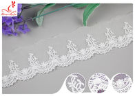 Vietnam Floral Nylon Mesh Lace Trim With Cotton Embroidery Patterns
