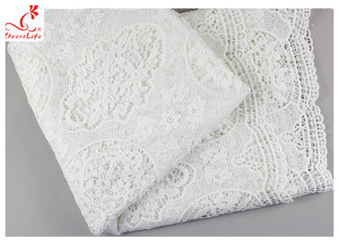 Guipure Embroidered Floral Lace Fabric With Chemical Poly Milk Silk Comfortable