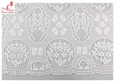 Guipure Embroidered Floral Lace Fabric With Chemical Poly Milk Silk Comfortable