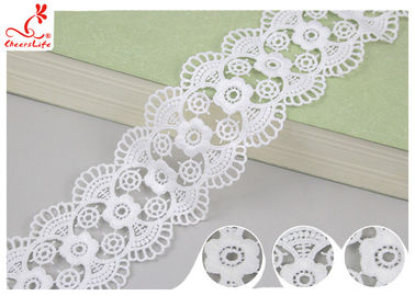 DTM Embroidered Floral Guipure Water Soluble Lace Trim Pass SGS Certificate