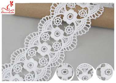 DTM Embroidered Floral Guipure Water Soluble Lace Trim Pass SGS Certificate