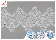 17CM Width White Guipure Embroidered Lace Trim With Azo Free Dyeing Poly Milky