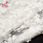 White 3d Embroidered Lace Fabric For Wedding Dress With Elastic Nylon Net