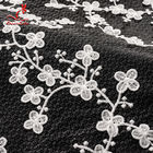100% Polyester Embroidered Lace Fabric Bussy Floral Lace For Wedding Dress With Swiss Net