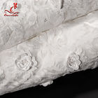 Elastic Embroidered Lace Fabric For Evening Dress Customize Color