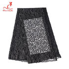 High quality black nylon lace fabric for long dress