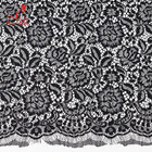 High quality black nylon lace fabric for long dress
