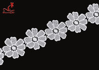 Cheerslife New Arrival 5.3Cm Chemical Guipure Flower Water Soluble Embroidery Milk Yarn White Lace Trim Ribbon