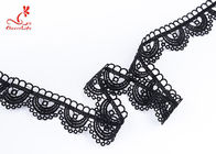 Durable Quality 4 Cm Popular Milk Yarn Voile Embroidered Embroidery Hollow Out Black Lace for Casual Dress